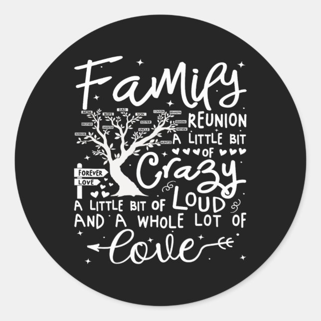 Sticker Rond Réunion familiale 2025 Réunion jumelée de la famil (Devant)