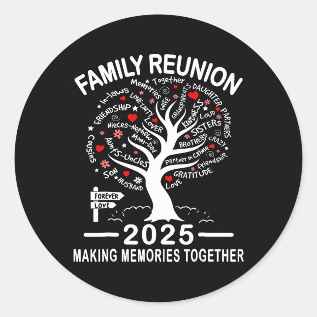 Sticker Rond Réunion familiale 2025 Réunion jumelée de la famil (Devant)