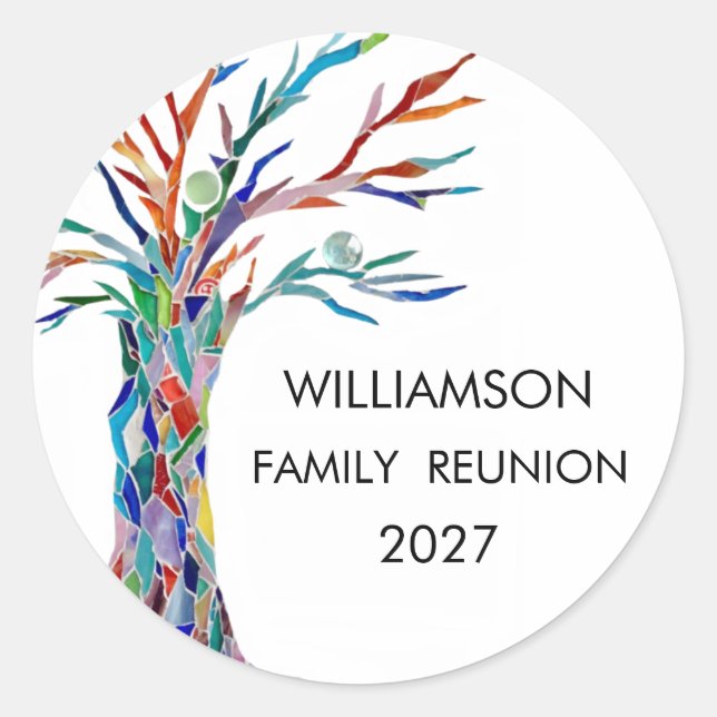 Sticker Rond Réunion familiale Arbre de famille Arbre de famill (Devant)