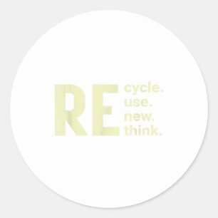Sticker Rond Réutiliser Penser Neuf