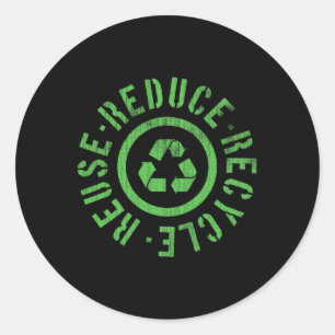 Sticker Rond Réutiliser Réduire le Jour des terres de recyclage
