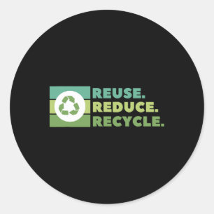 Sticker Rond Réutiliser Réduire Recycler Activisme De l'environ