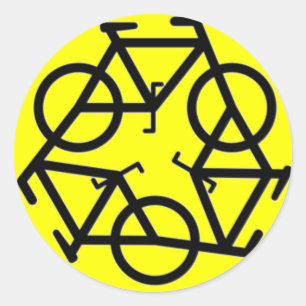 Sticker Rond Réutilisez le symbole de logo de bicyclette