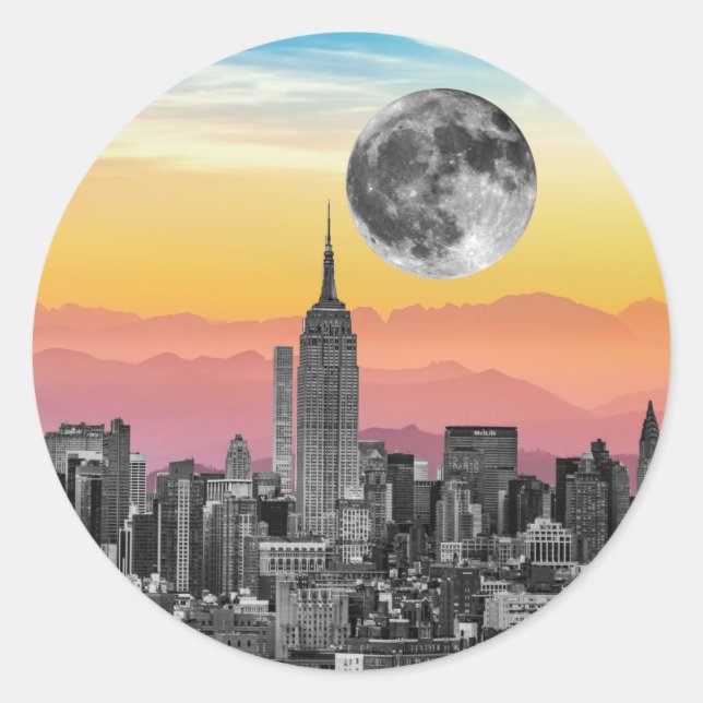 Sticker Rond Rêve de New York (Devant)