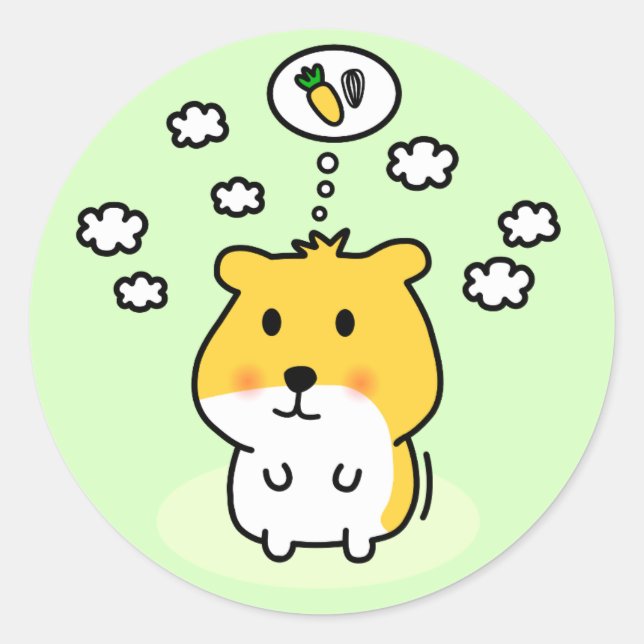 Sticker Rond rêve hamster mand (Devant)