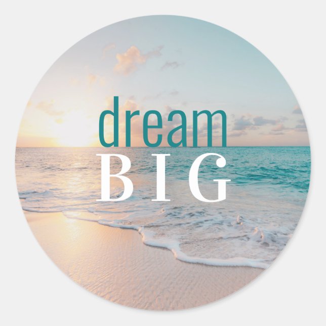 Sticker Rond Rêve inspirationnel Big Tropical Beach Photo (Devant)
