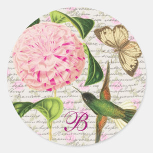 Sticker Rond Rêve Vintage monogramme