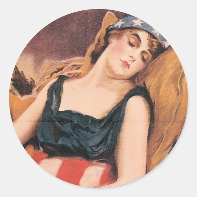 Sticker Rond Réveillez-vous l'Amérique (Devant)