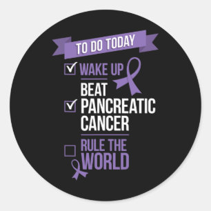 Sticker Rond Réveillez-vous vaincre le cancer pancréatique la r