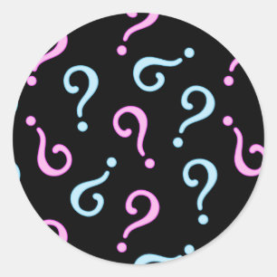 Sticker Rond Révélation de bébé rose ou bleu