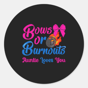 Sticker Rond Révélation de genre Tante vous aime arcs ou brûlur