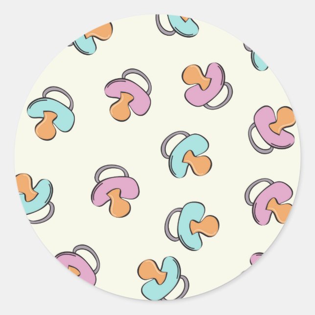 Sticker Rond Révélation du genre de Pacificateur Baby shower mi (Devant)