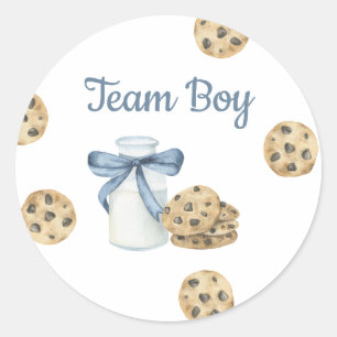 Sticker Rond Révélation du sexe de Bébé Lait & Cookies - Équipe