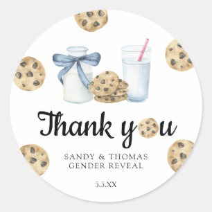 Sticker Rond Révélation du sexe Merci pour l'annonce du sexe av