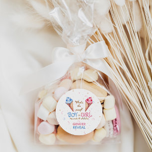 Sticker Rond Révéler le genre Crème glacée Scoop