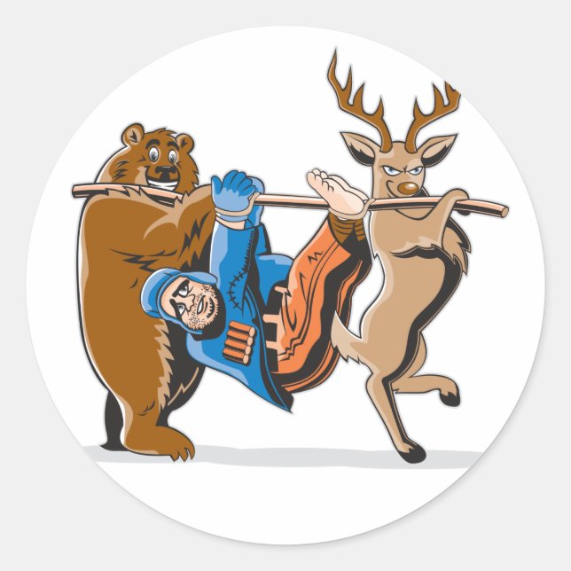 Sticker Rond Revenge contre la chasse aux animaux (Devant)