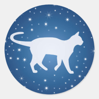 Sticker Rond Rêver avec les étoiles