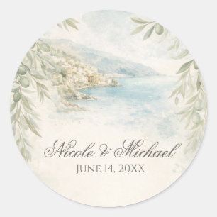 Sticker Rond Rêverie d'Amalfi — Mariage sur la côte méditerrané