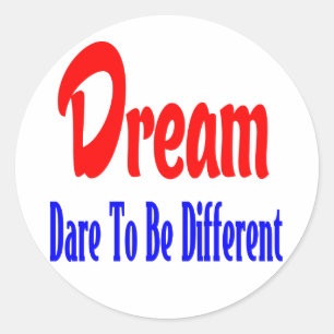 Sticker Rond Rêves, Attitude. Citation de motivation pour les o