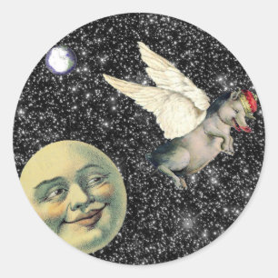 Sticker Rond Rêves de porc