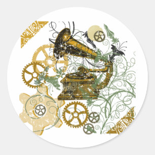 Sticker Rond Revêtement détendu Design Steampunk