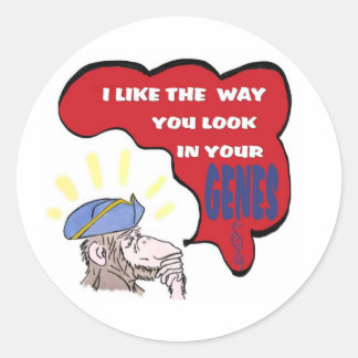 Sticker Rond Revolutionary thinking monkey