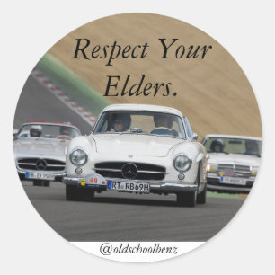Sticker Rond Revoyez vos aînés mercedes benz