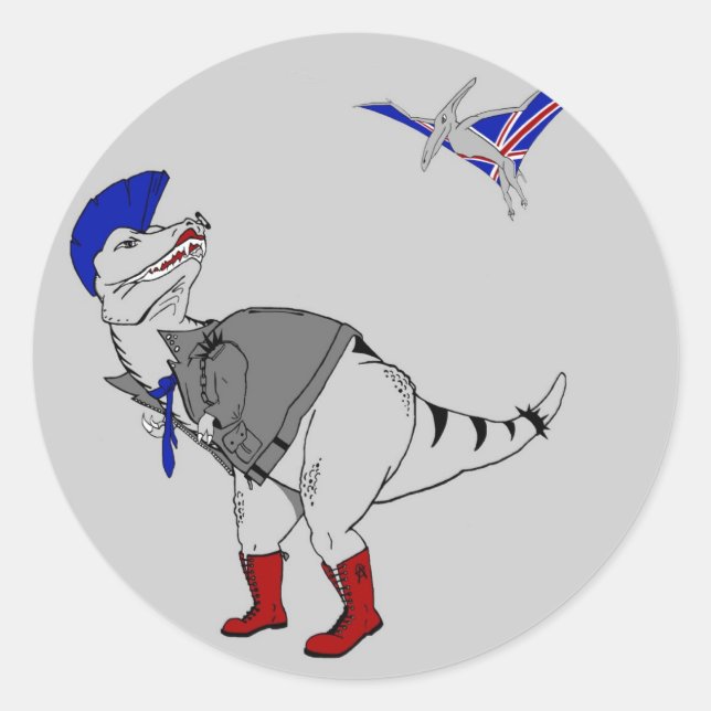 Sticker Rond Rex Punkasaurus (Devant)