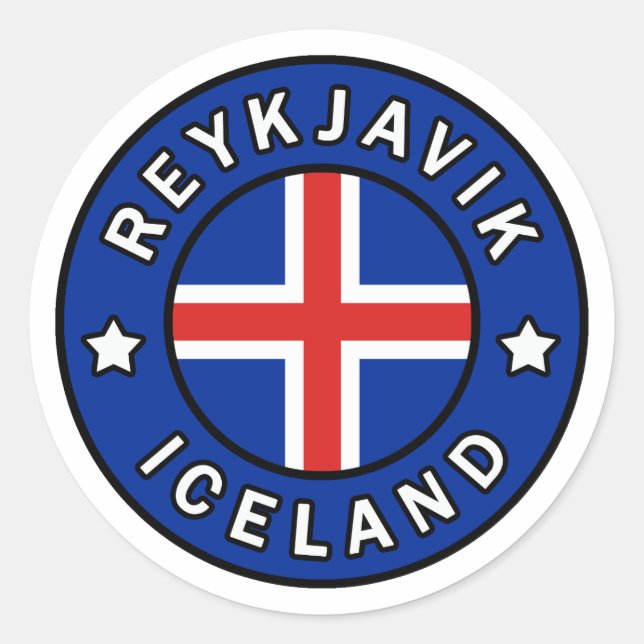 Sticker Rond Reykjavik Islande (Devant)