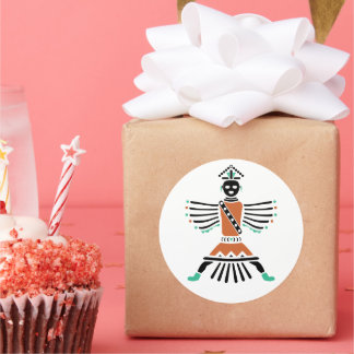 Sticker Rond rez couteau guerrier