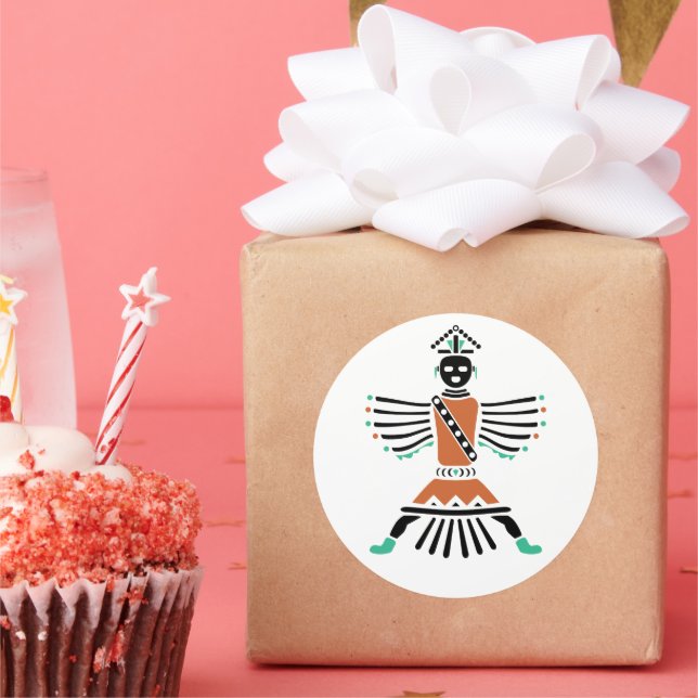 Sticker Rond rez couteau guerrier (Fête)