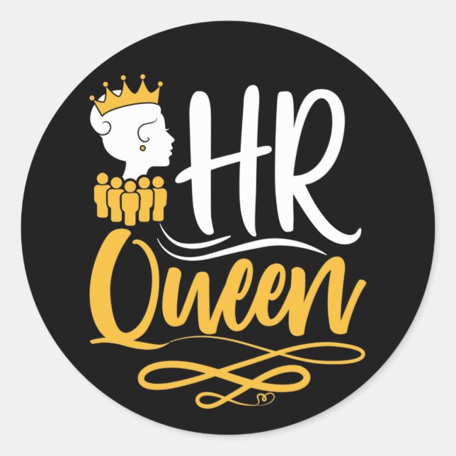 Sticker Rond RH Queen Gestionnaire des ressources humaines Femm (Devant)