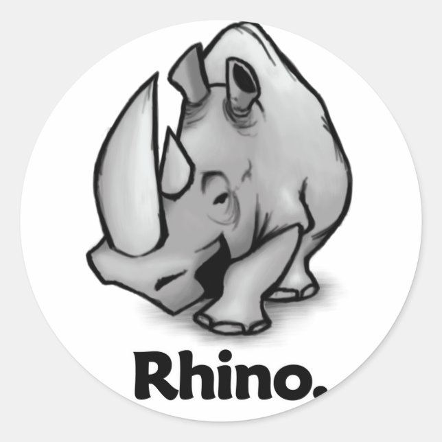 Sticker Rond Rhino Rhino Rhino. (Devant)