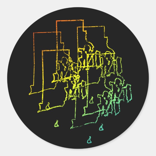 Sticker Rond rhode island chill flou (Devant)