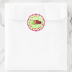 Sticker Rond Rhubarb Stalks Pie maison de la cuisine de