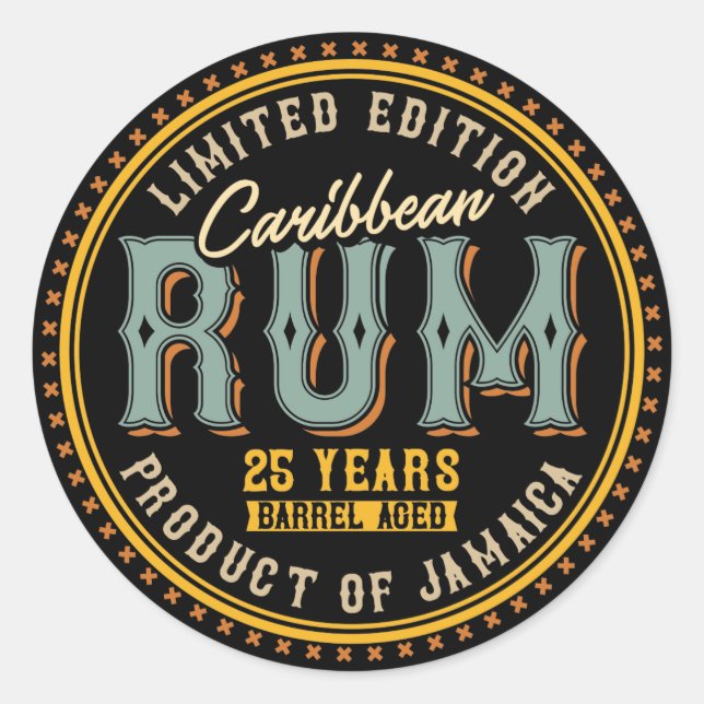Sticker Rond Rhum des Caraïbes (Devant)