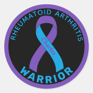 Sticker Rond Rhumatoïde Arthrite guerrier Ruban noir classique