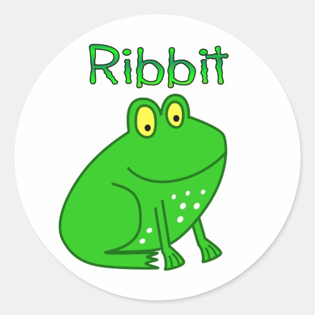 Sticker Rond Ribbit de grenouille (Devant)