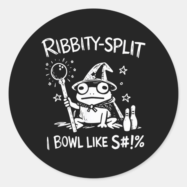Sticker Rond Ribbity Split I Bowl comme S Sarcastic Wizard Frog (Devant)
