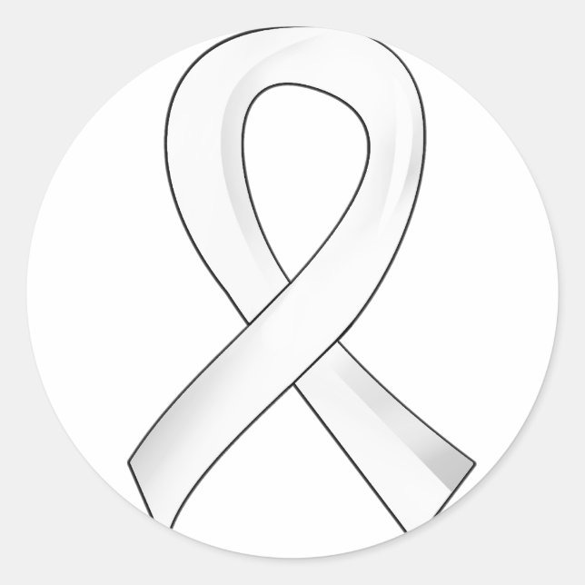Sticker Rond Ribbon 3 Mesothelioma Pearl (Devant)