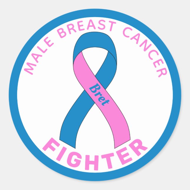 Sticker Rond Ribbon blanc pour la lutte contre le cancer du sei (Devant)