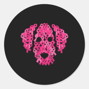Sticker Rond Ribbon Chien Inspiration du cancer du sein G