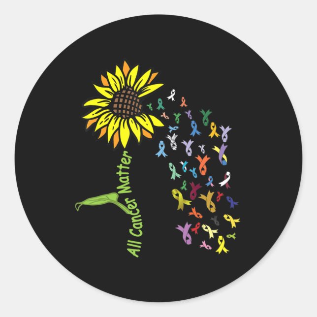 Sticker Rond Ribbon de la Journée de sensibilisation à tous les (Devant)