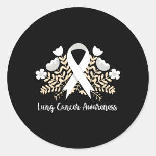 Sticker Rond Ribbon de sensibilisation au cancer du poumon Canc