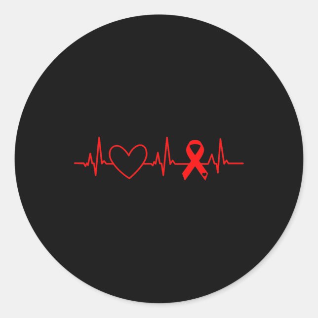 Sticker Rond Ribbon du mois de sensibilisation aux maladies car (Devant)