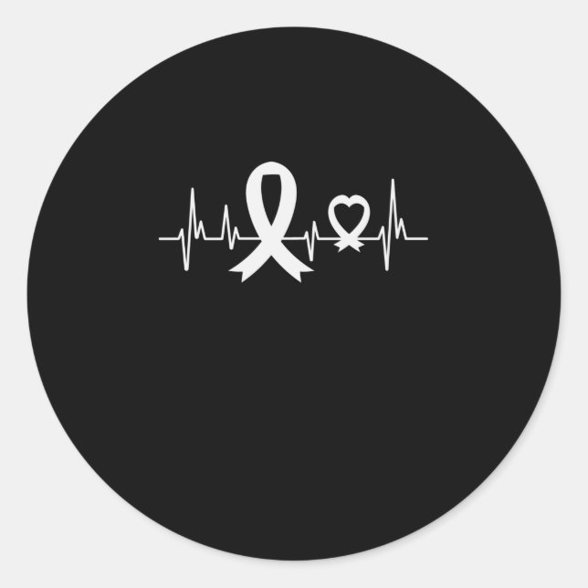 Sticker Rond Ribbon perle de sensibilisation au cancer du poumo (Devant)