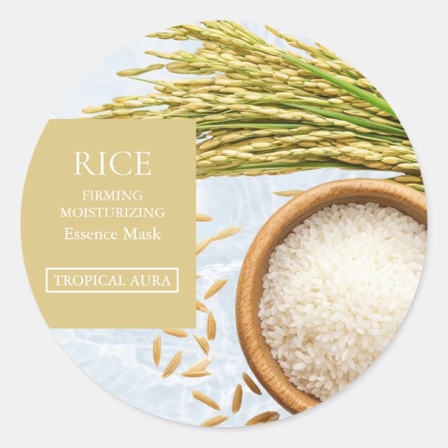 Sticker Rond Rice Facial Mask Label (Devant)