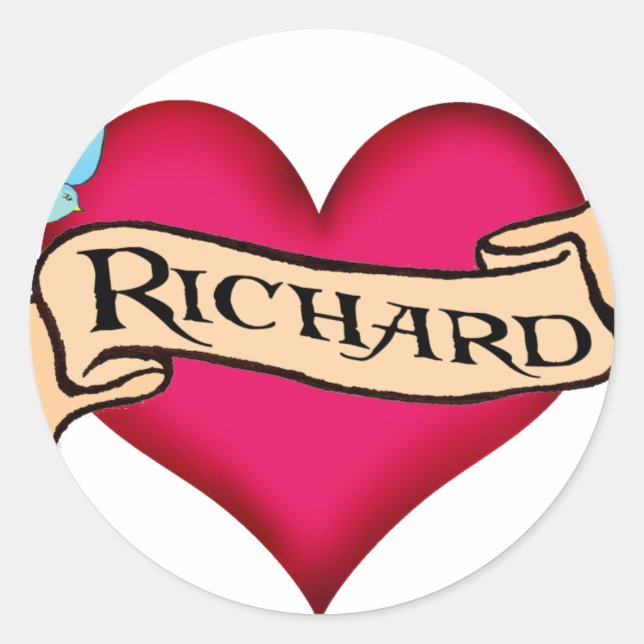 Sticker Rond Richard - T-shirts et cadeaux personnalisés en tat (Devant)