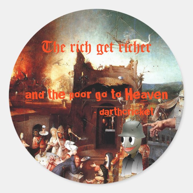 Sticker Rond Riches et pauvres (Devant)