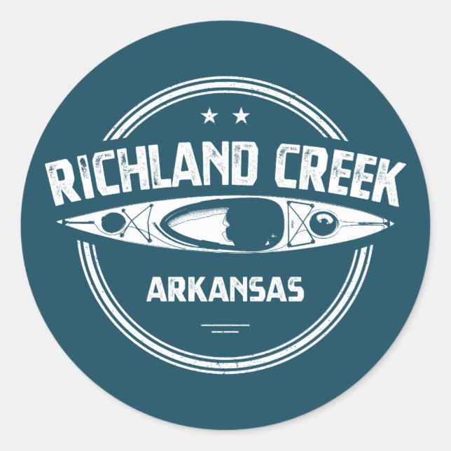 Sticker Rond Richland Creek Arkansas Kayaking (Devant)